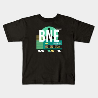 Brisbane (BNE) Airport // Retro Sunset Baggage Tag Kids T-Shirt